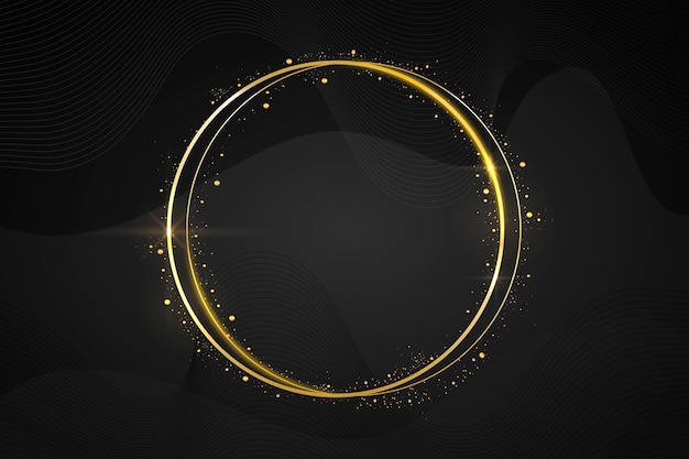 Free vector gradient black backgrounds with golden frames