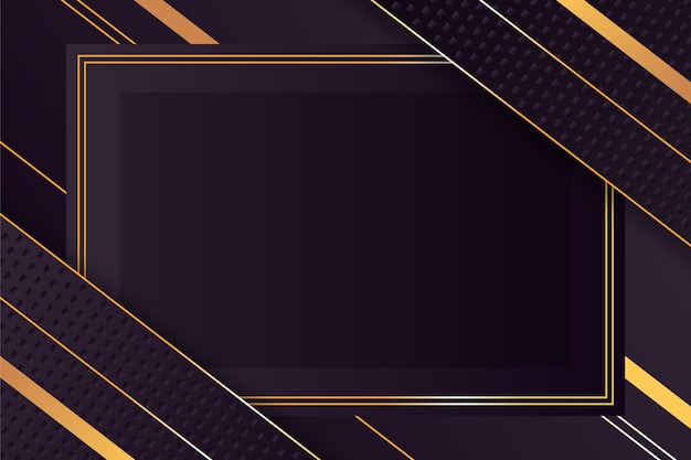 Free vector gradient black backgrounds with golden frames