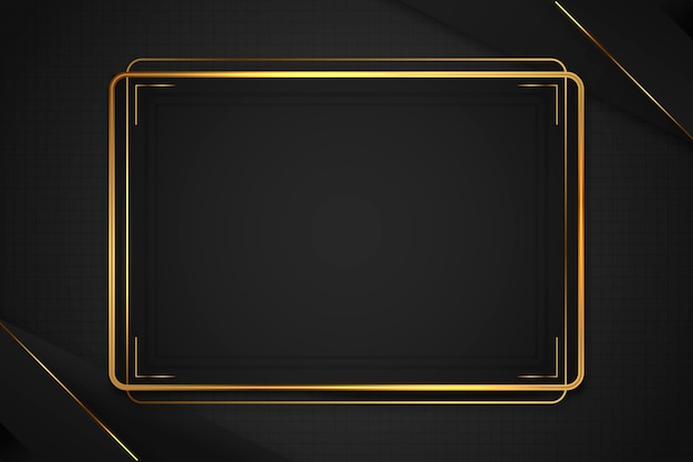 Бесплатное векторное изображение Градиентный черный фон с золотыми рамками