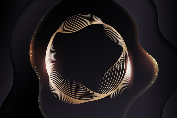 Free Vector gradient black backgrounds with golden frames