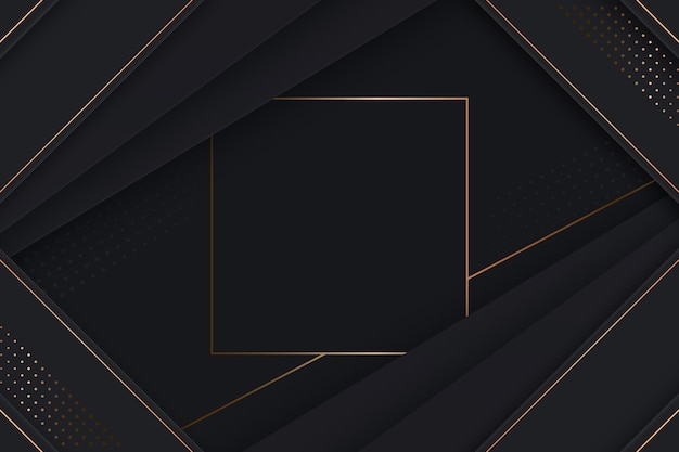 Free vector gradient black backgrounds with golden frames