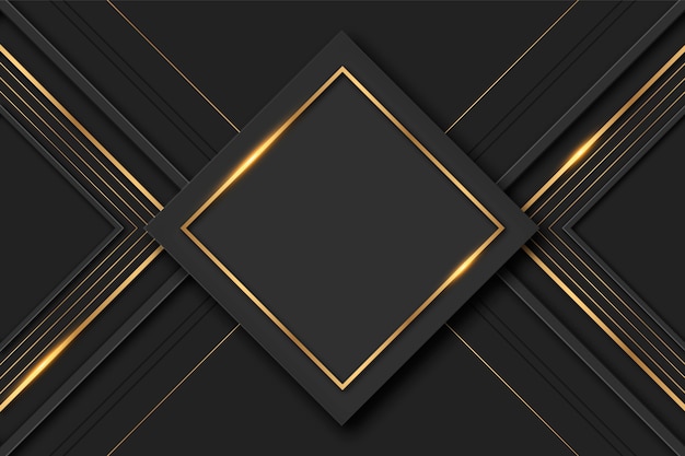 Free vector gradient black backgrounds with golden frames