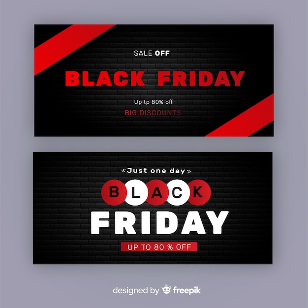 Gradient black friday banners template