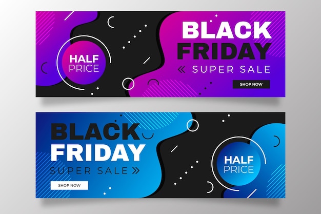 Free vector gradient black friday banners template