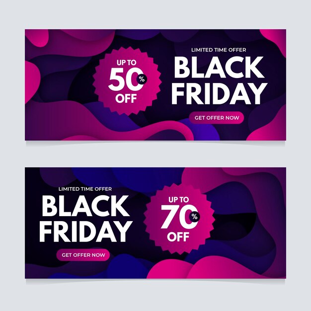 Gradient black friday banners template