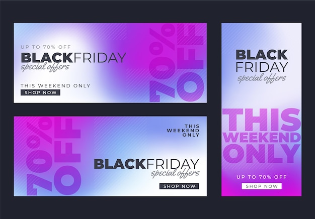 Gradient black friday banners template