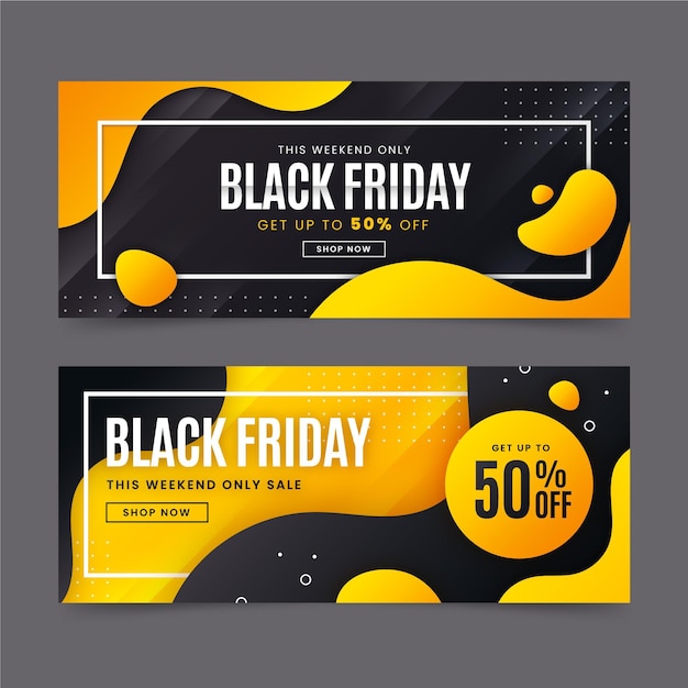 Gradient black friday banners template