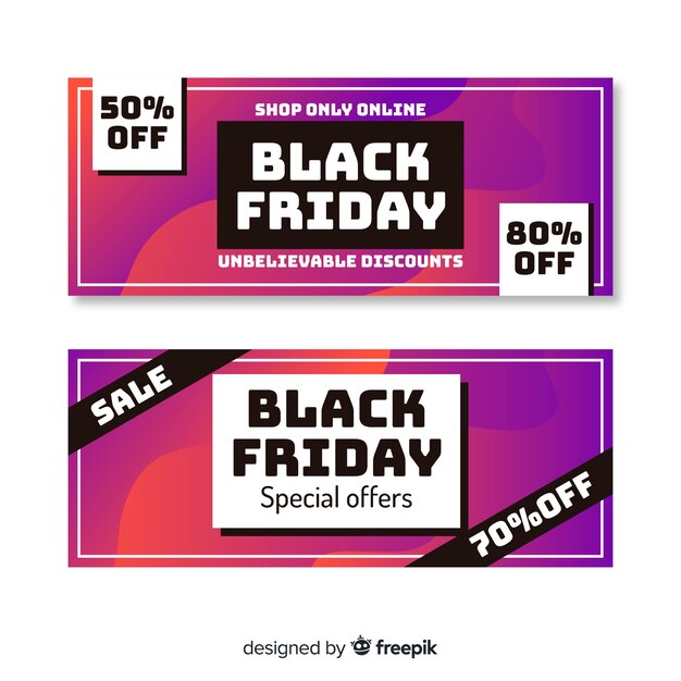 Gradient black friday banners