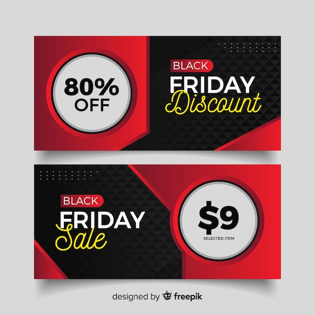 Free vector gradient black friday banners