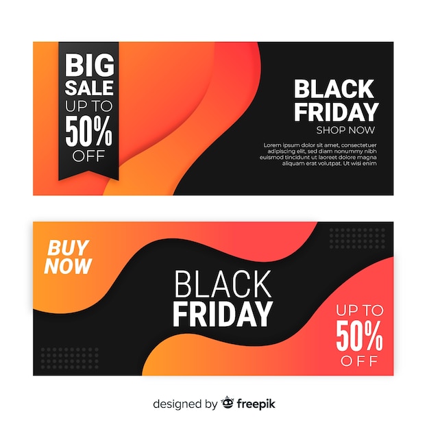 Gradient black friday banners