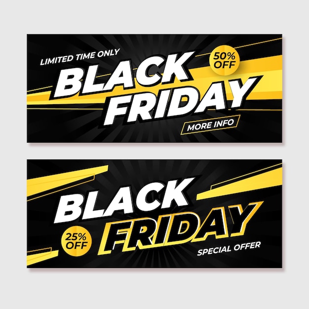 Gradient black friday banners