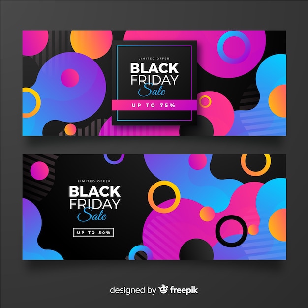 Gradient black friday collection of banners