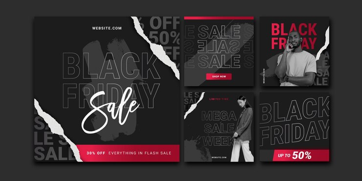 Free Vector gradient black friday instagram posts collection