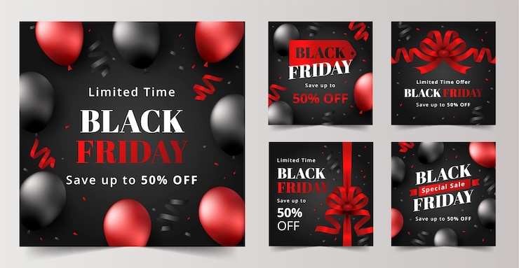 Free Vector gradient black friday instagram posts collection