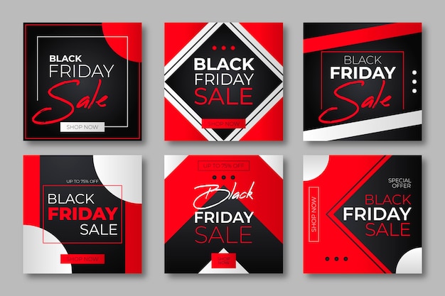 Gradient black friday instagram posts