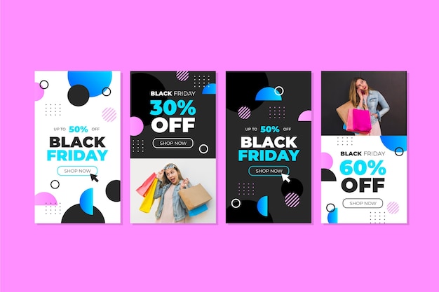 Gradient black friday instagram stories