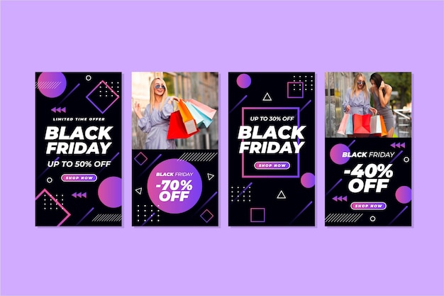 Gradient black friday instagram stories