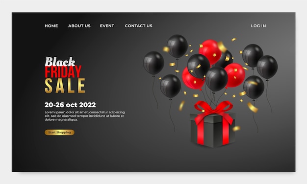 Gradient black friday landing page template