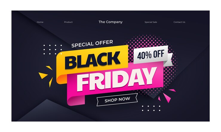 Free Vector gradient black friday landing page template