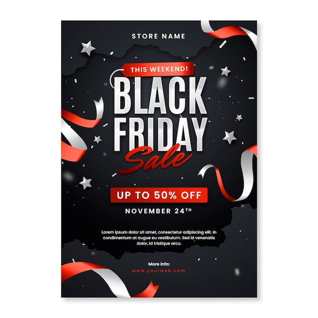 Free vector gradient black friday poster set