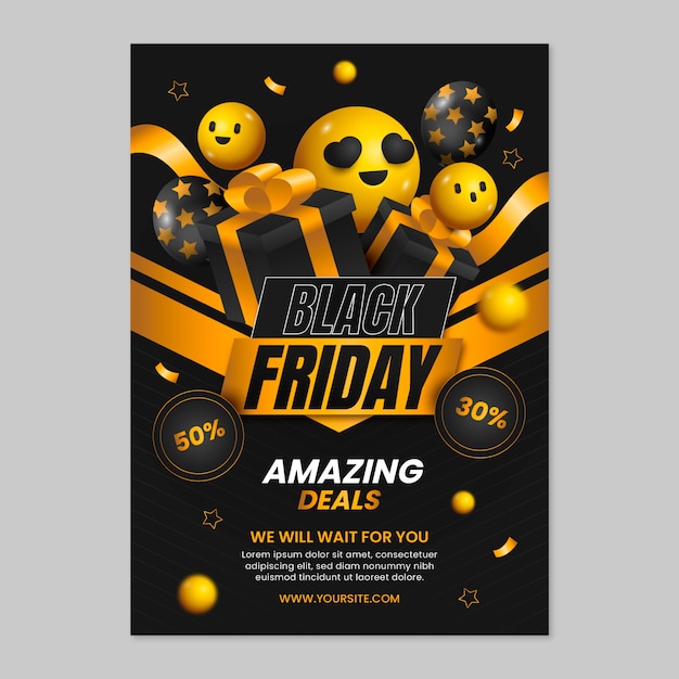 Gradient black friday poster set