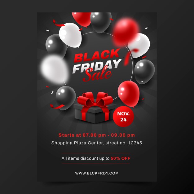 Gradient black friday poster set