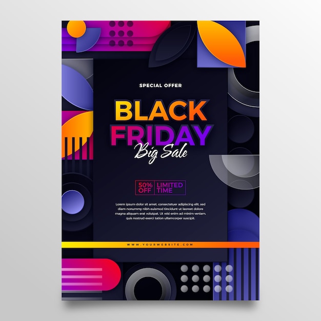 Gradient black friday vertical poster template