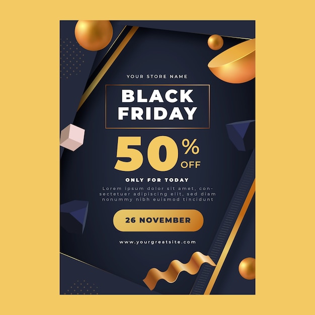 Free vector gradient black friday vertical poster template