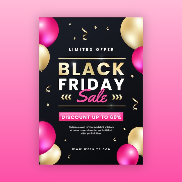 Gradient black friday vertical poster template