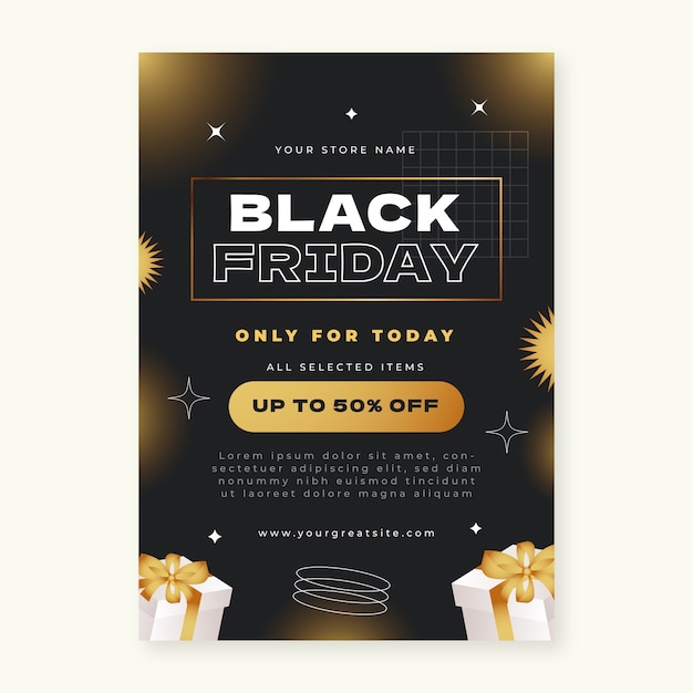 Free vector gradient black friday vertical poster template