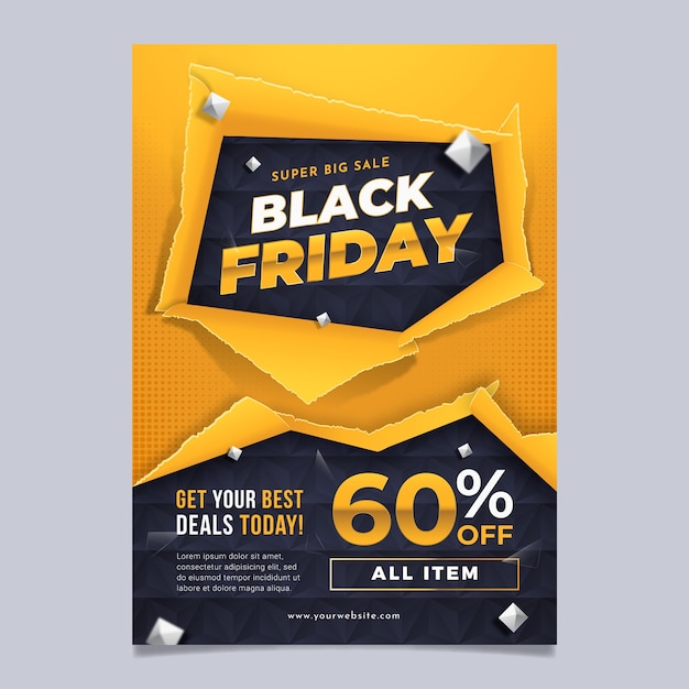 Gradient black friday vertical poster template