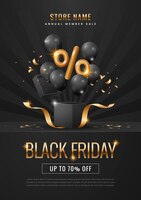 Gradient black friday vertical poster template