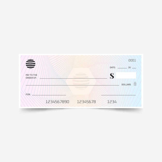 Free vector gradient blank check template