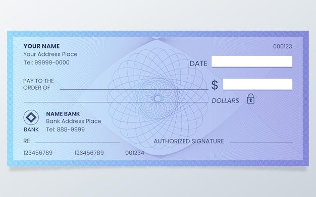 Free vector gradient blank check template