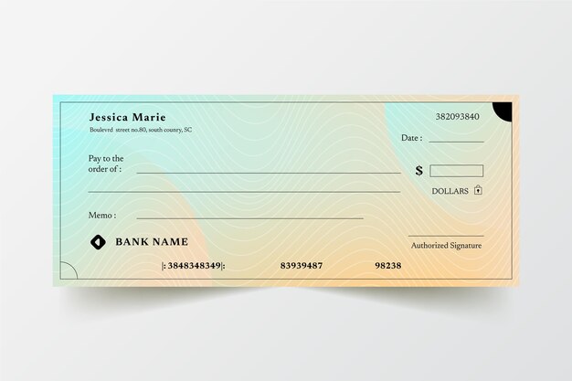 Gradient blank check template
