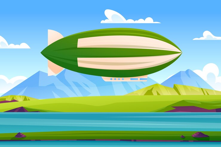 Free Vector gradient  blimp illustration