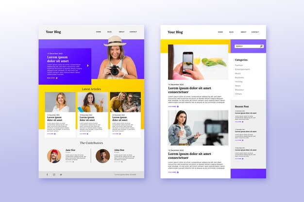 Gradient blog design template