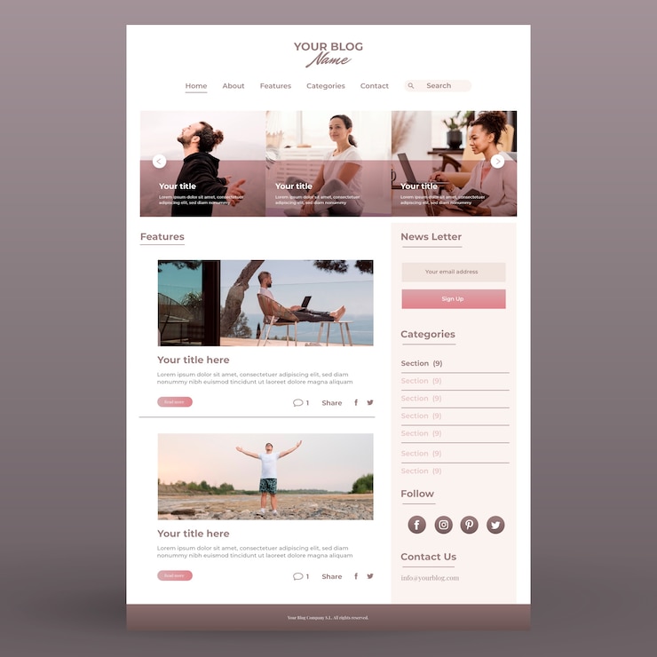 Free Vector gradient blog template design