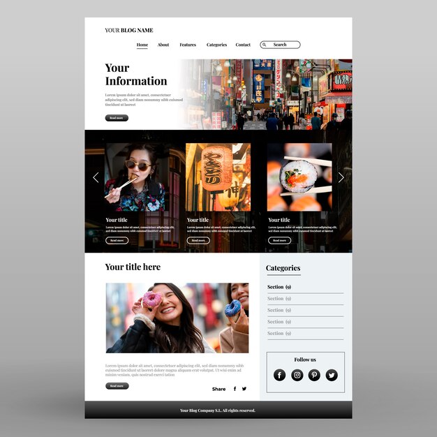 Gradient blog template design