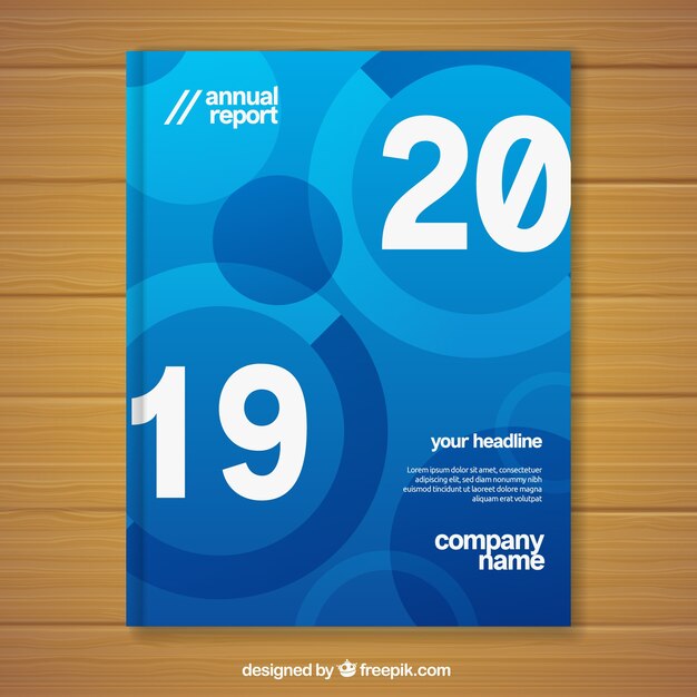 Gradient blue annual report cover template