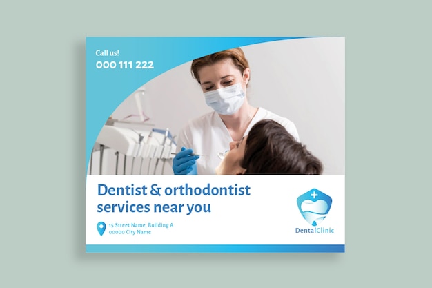 Gradient blue dental clinic banner