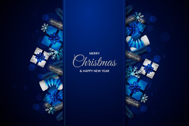 Gradient blue and silver background for christmas season celebration
