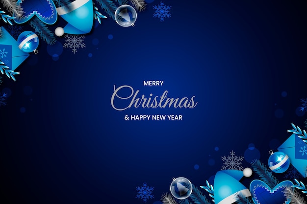 Gradient blue and silver background for christmas season celebration