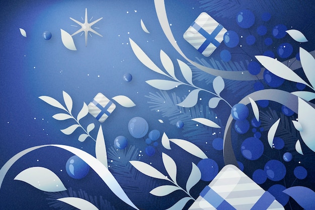 Gradient blue and silver background for christmas season celebration