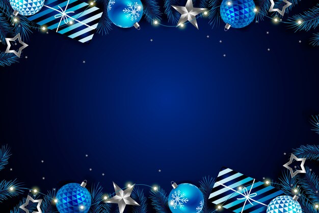 Gradient blue and silver background for christmas season