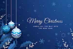 Free vector gradient blue and silver christmas background