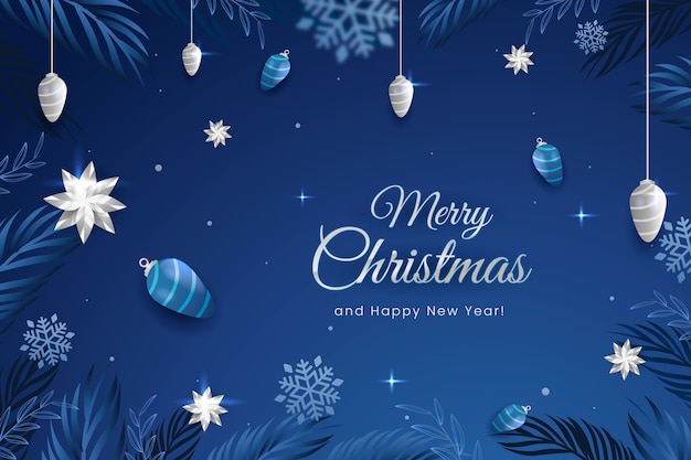 Gradient blue and silver christmas background