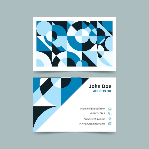 Gradient blue tones business card template