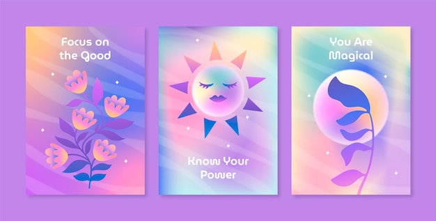 Free vector gradient blurred gradient cards