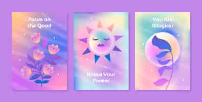 Free vector gradient blurred gradient cards